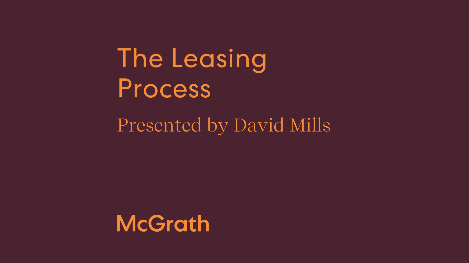 The leasing process